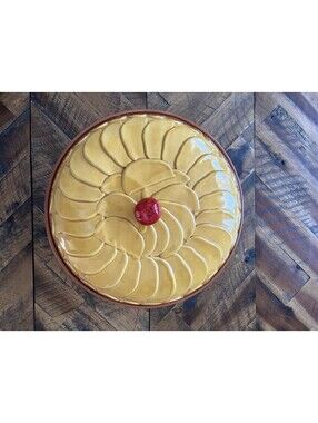Vintage Covered Apple Pie Plate Keeper Terracotta - Pie Dish with Lid - Italy